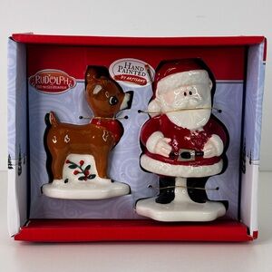 Salt & Pepper Shakers Rudolph The Red Nose Reindeer & Santa Zrike Brands New